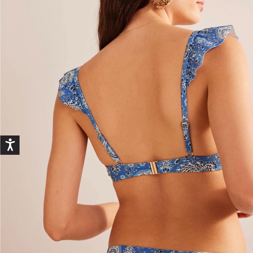 Boden NWT Floral Ruffle Bikini Top - Picture 2 of 6